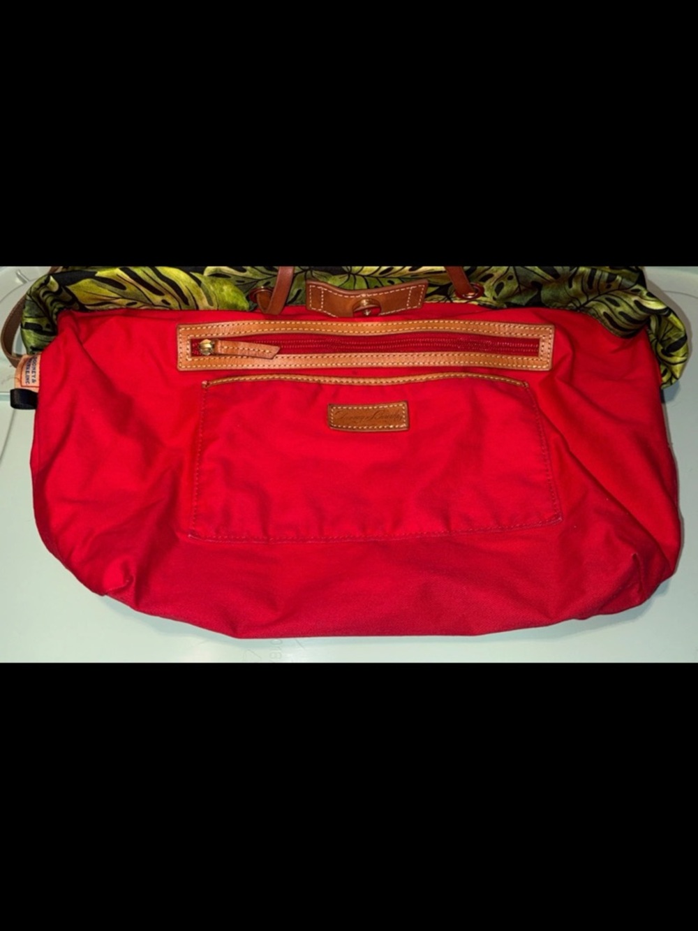 Dooney & Bourke Montego Addison monstera Print banana leaf 17"W x 11”H x 5.5"D - Picture 9 of 13